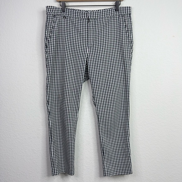 Lauren Ralph Lauren‎ Pants Womens Size 12 Black Checkered Preppy Coastal Capri - Picture 1 of 8